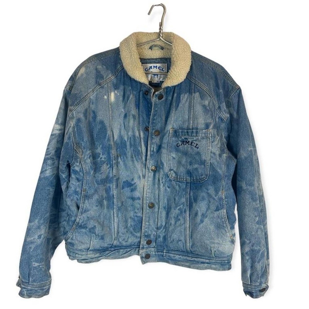 Vintage 80’s Camel Sherpa Collar Denim Jacket